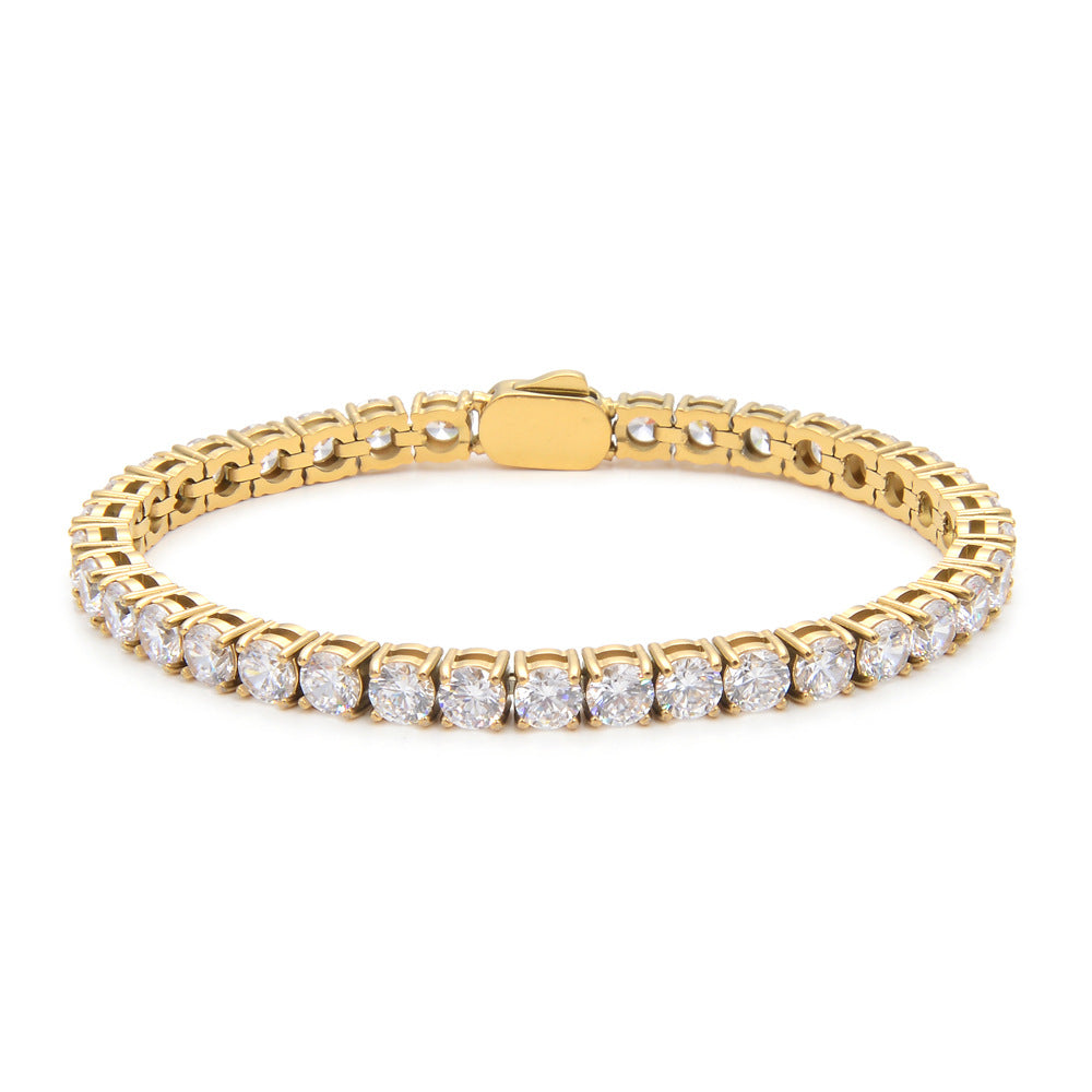 Classic Tennis Bracelet – Gold / Silver (21 cm)