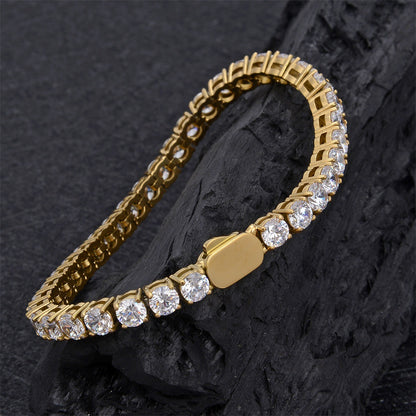 Classic Tennis Bracelet – Gold / Silver (21 cm)