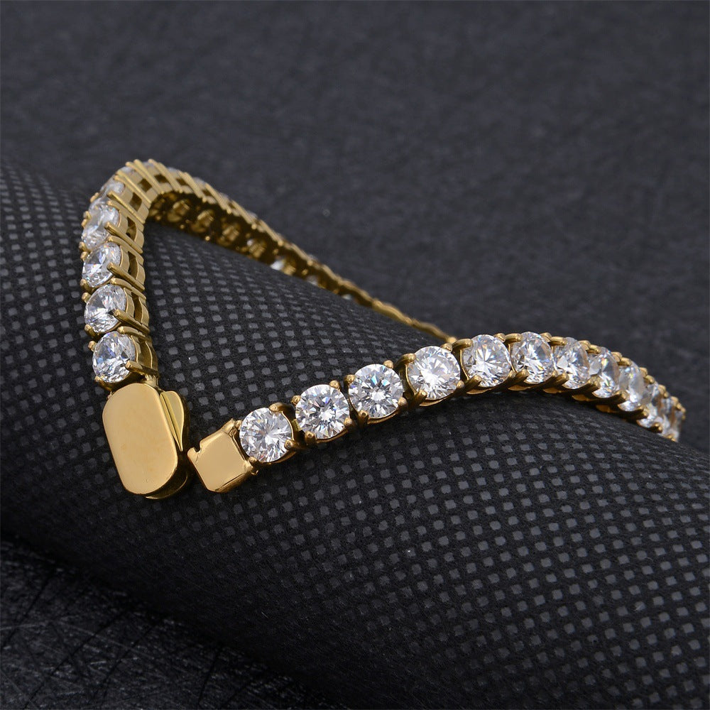 Classic Tennis Bracelet – Gold / Silver (21 cm)