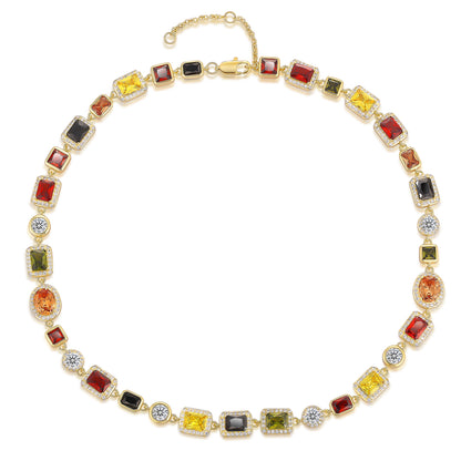 Gemstone Necklace – Gold / Silver