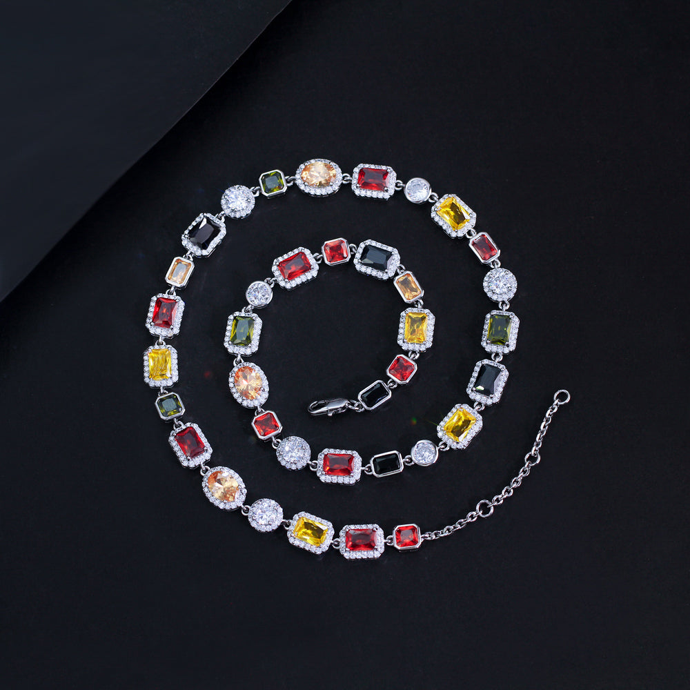 Gemstone Necklace – Gold / Silver