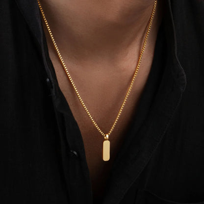 Box Pendant Necklace – Gold / Silver